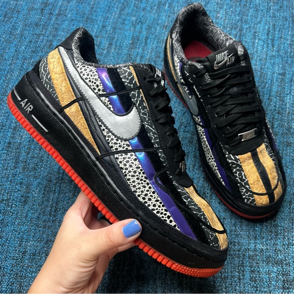 Nike Air Force 1 Low NOLA Gumbo League Crescent City Sneakers in Black Red